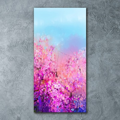 Vertikálny moderný akrylový fotoobraz Kvety višne