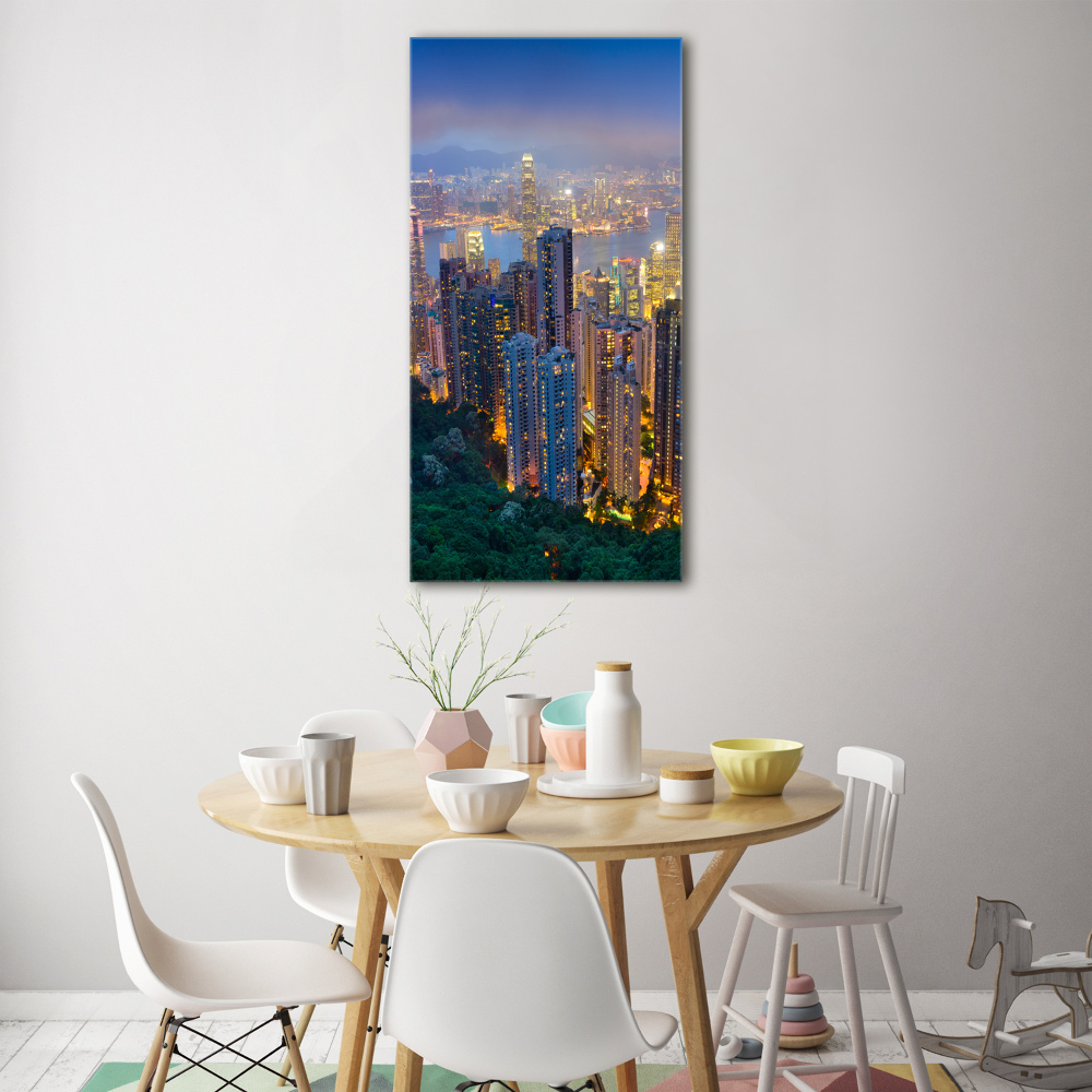 Vertikálny foto obraz akrylový do obývačky Nočné Hong kong