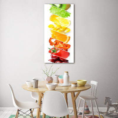 Vertikálny foto obraz akrylové sklo Zelenina a ovocie