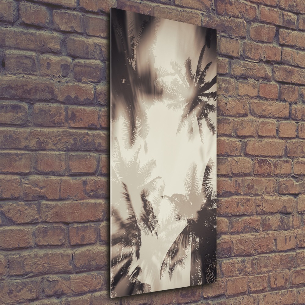 Vertikálny moderný foto-obraz akryl na stenu Palmy