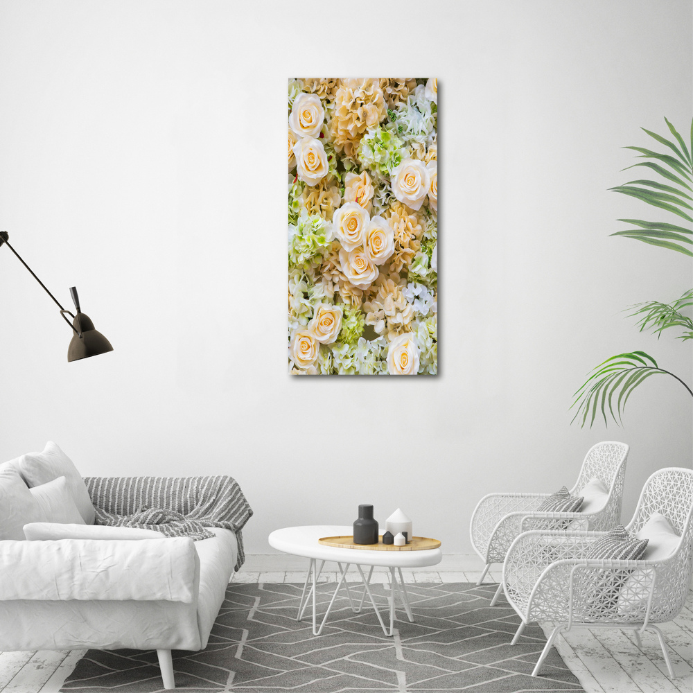 Vertikálny foto obraz akryl do obývačky Svadobné kvety
