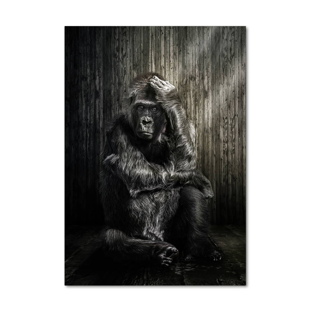Vertikálny moderný foto-obraz akryl na stenu Gorila