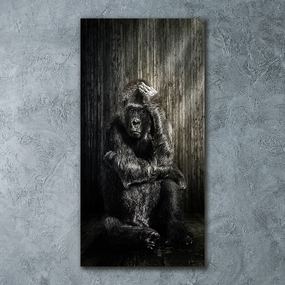 Vertikálny moderný foto-obraz akryl na stenu Gorila