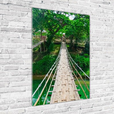 Vertikálny moderný akrylový fotoobraz Visiaci most