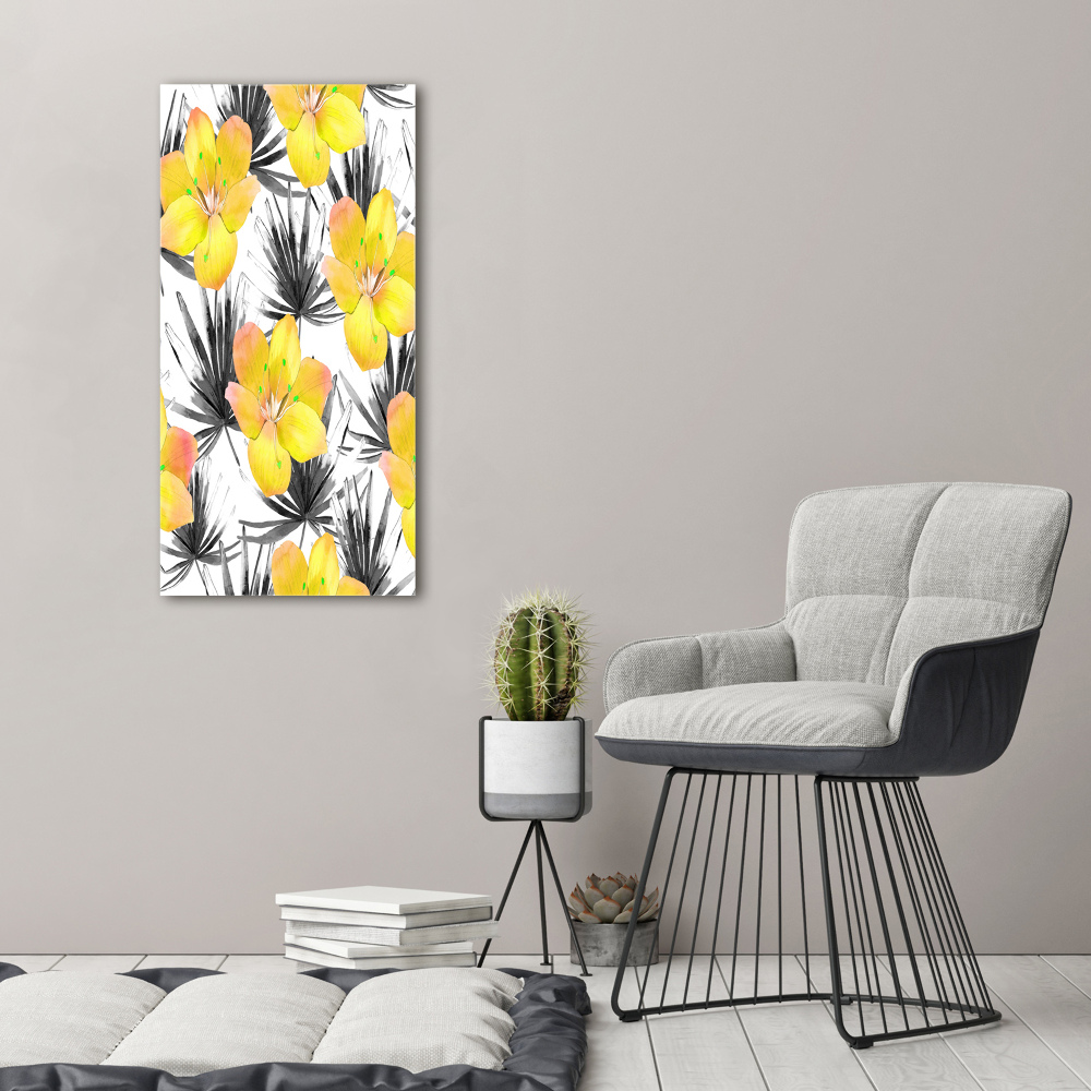 Vertikálny foto obraz akrylový Tropické kvety