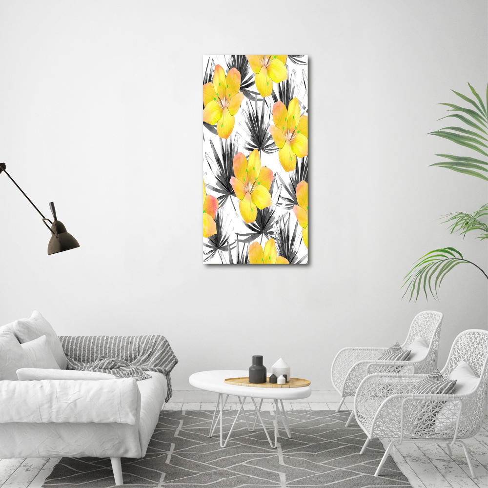 Vertikálny foto obraz akrylový Tropické kvety