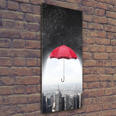 Vertikálny foto obraz akrylový Dáždnik nad mestom