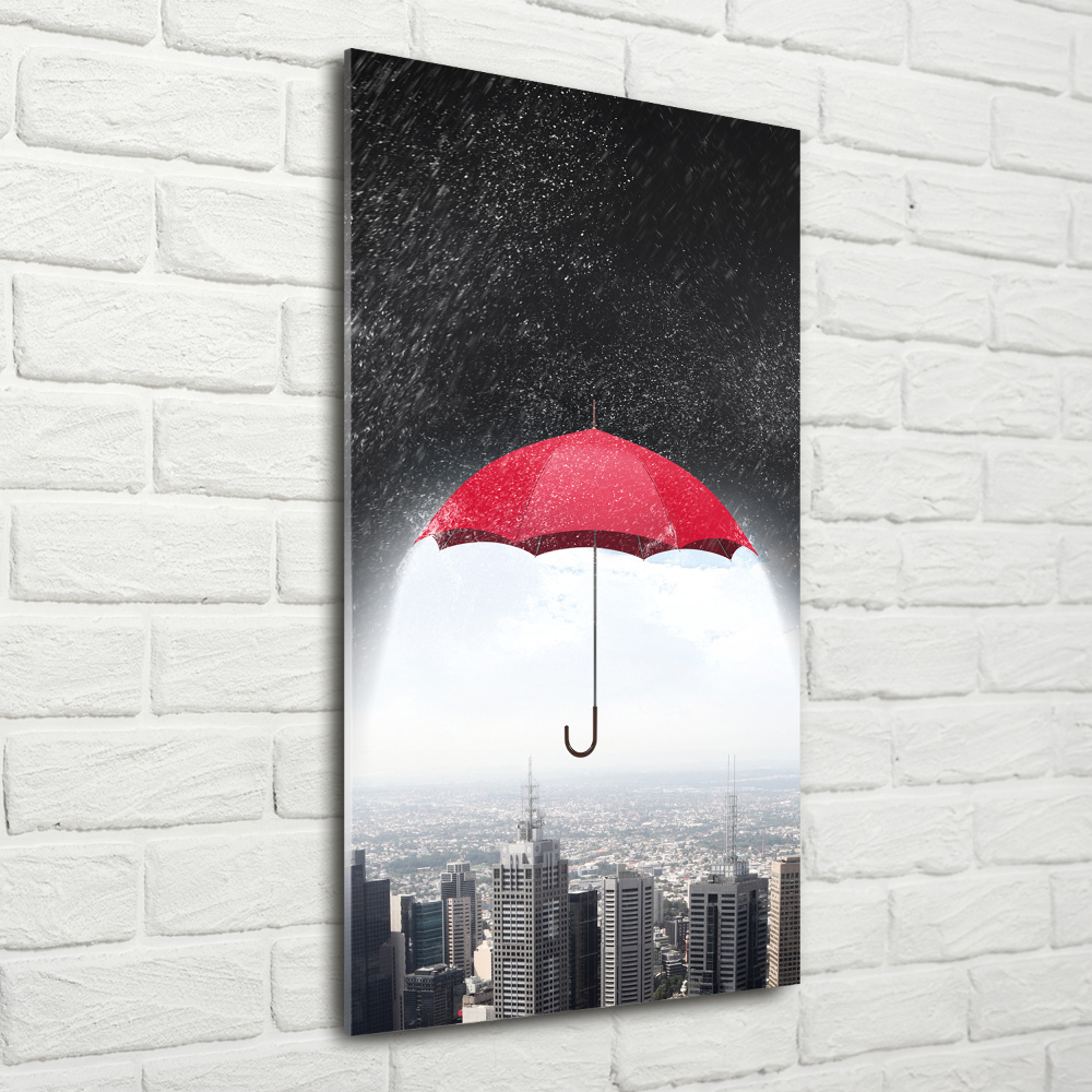 Vertikálny foto obraz akrylový Dáždnik nad mestom