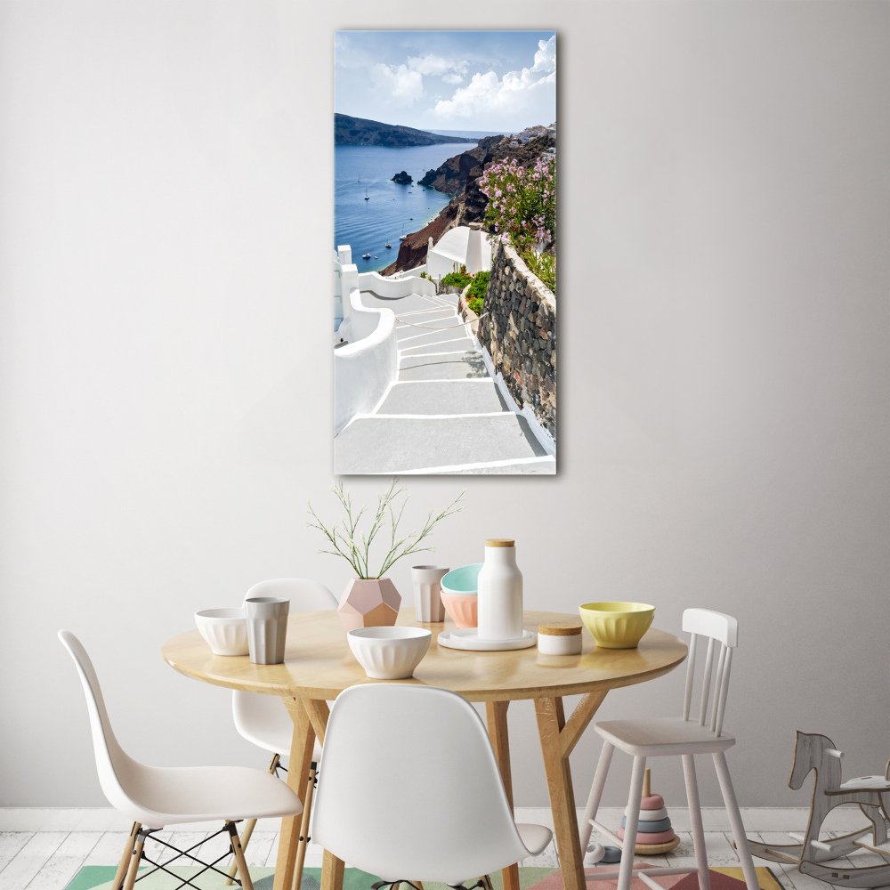 Vertikálny foto obraz akrylové sklo Santorini Grécko