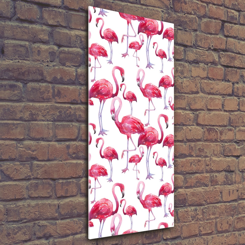 Vertikálny foto obraz akrylový na stenu Plameniaky