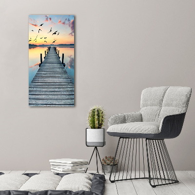 Vertikálny foto obraz akryl do obývačky Drevené mólo