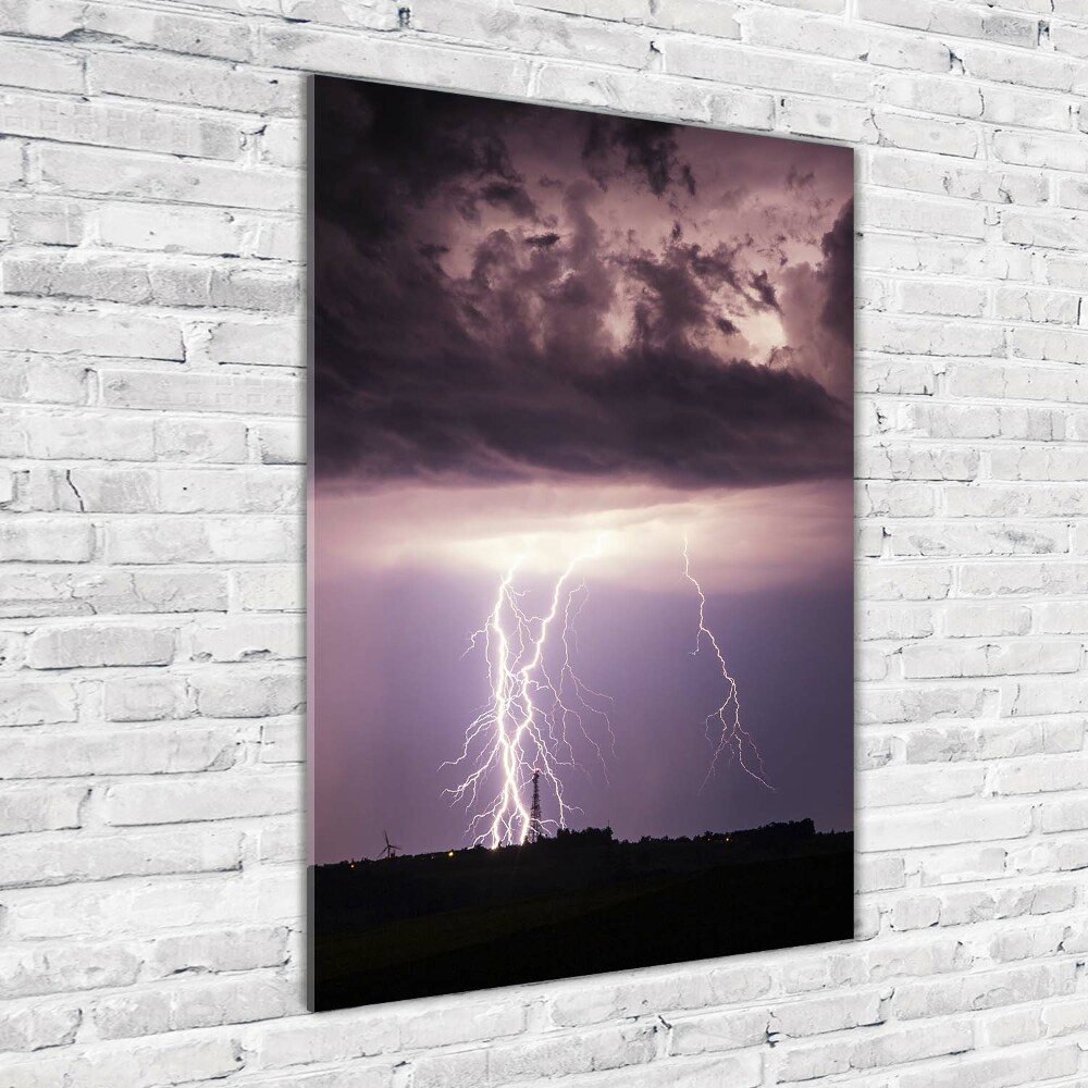 Vertikálny foto obraz akrylový Búrka s bleskami
