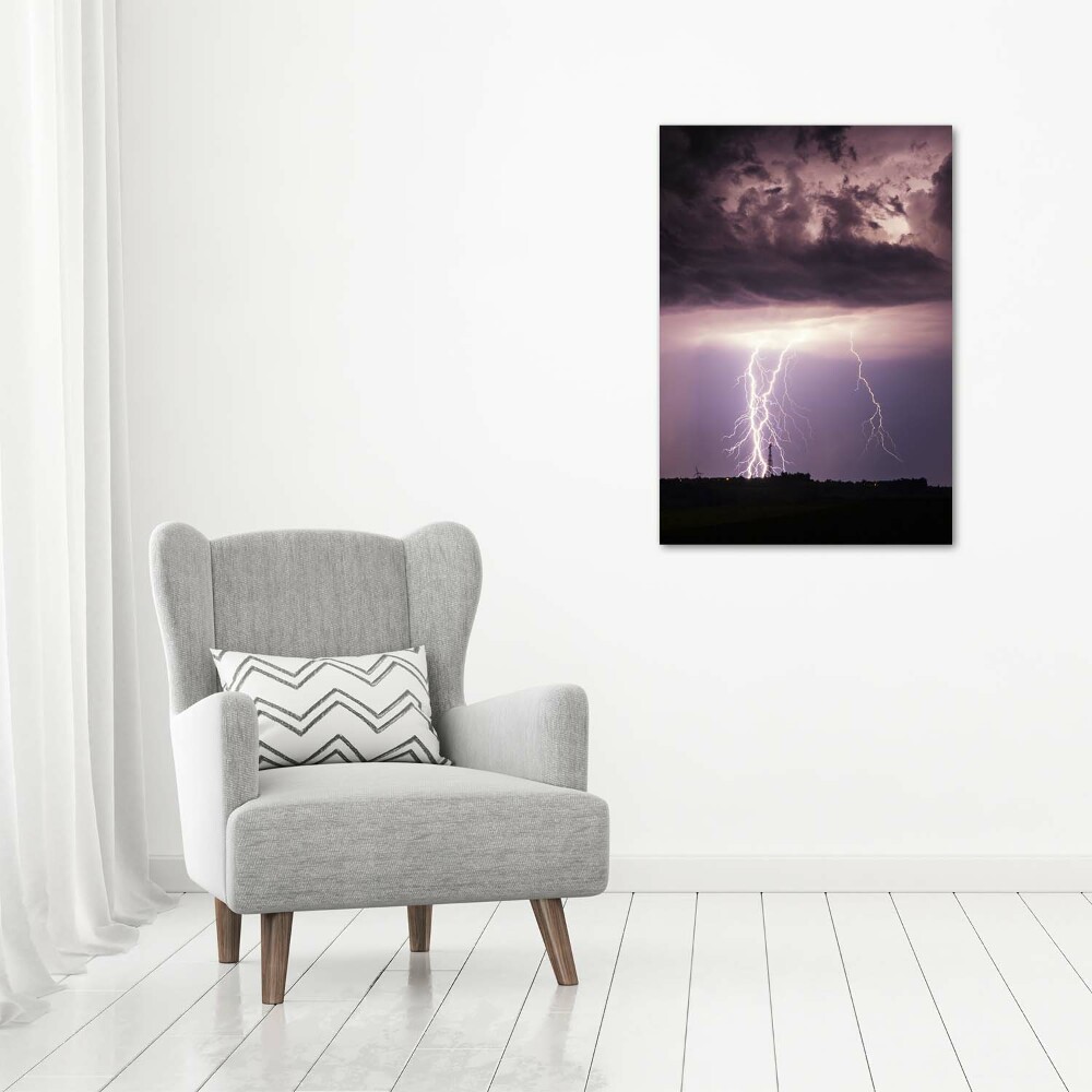 Vertikálny foto obraz akrylový Búrka s bleskami