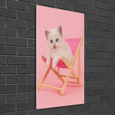 Vertikálny foto obraz akrylový do obývačky Kocúr na lehátku
