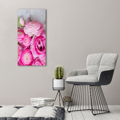 Vertikálny foto obraz akrylový do obývačky Ružový iskerník