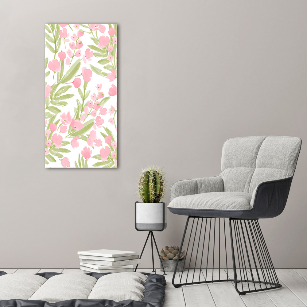 Vertikálny foto obraz akrylový do obývačky Ružové kvety