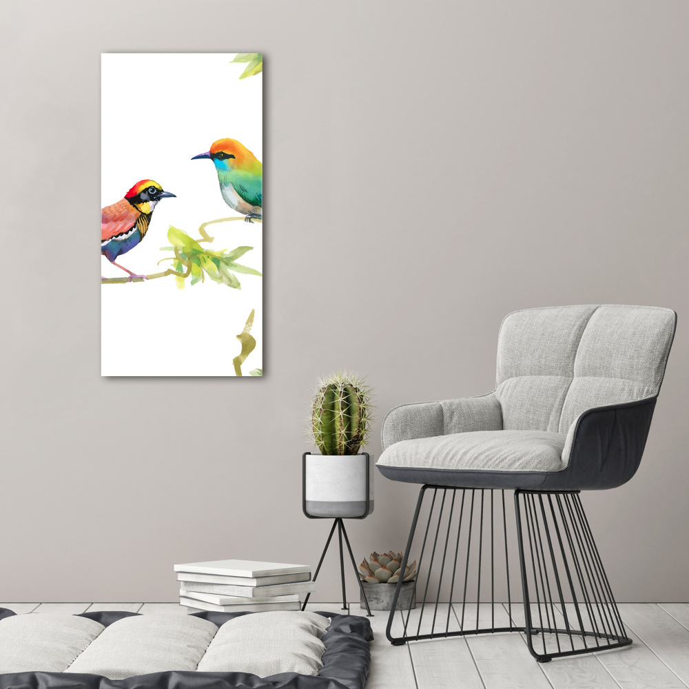 Vertikálny moderný foto-obraz akryl na stenu Vtáky