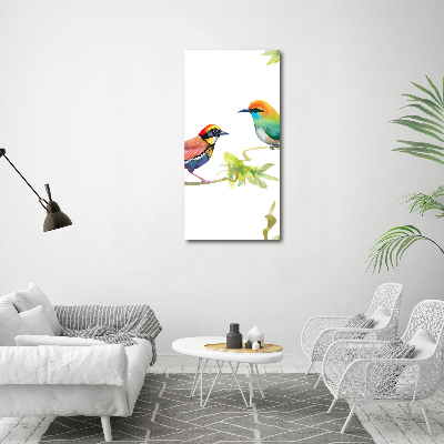 Vertikálny moderný foto-obraz akryl na stenu Vtáky