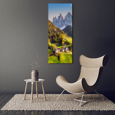 Vertikálny foto obraz akrylový Mestečko v horách