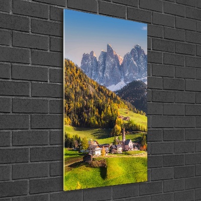Vertikálny foto obraz akrylový Mestečko v horách