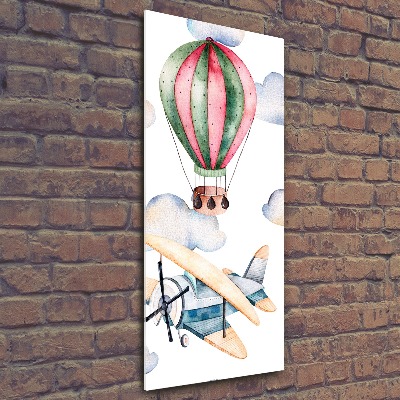 Vertikálny foto obraz akrylový Balóny a lietadlá