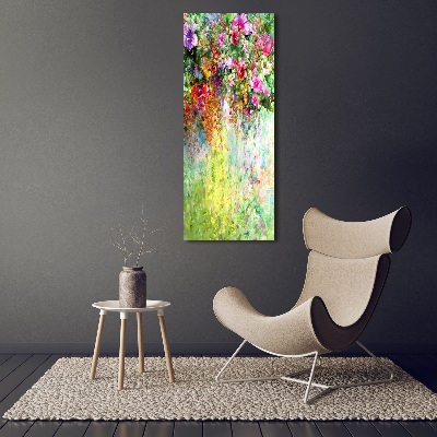 Vertikálny foto obraz akrylové sklo Farebné kvety