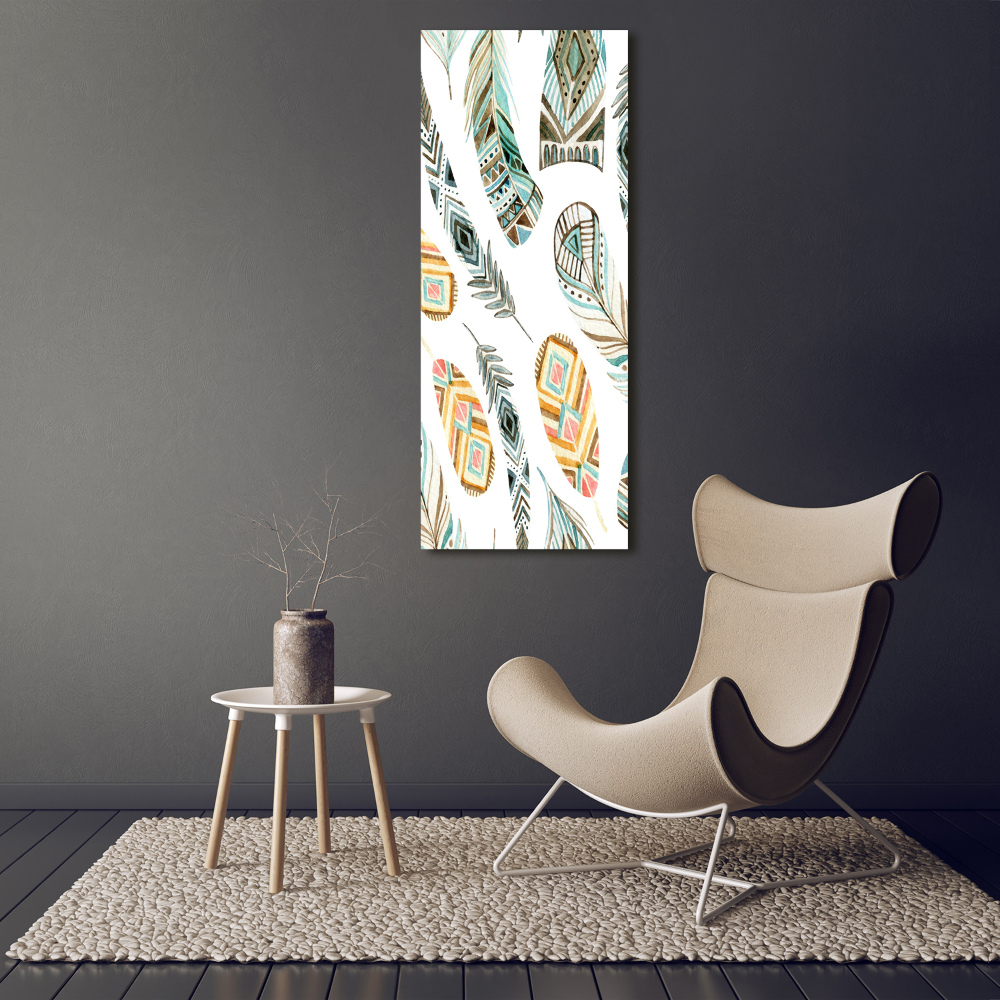Vertikálny foto obraz akryl do obývačky Etnická pierka