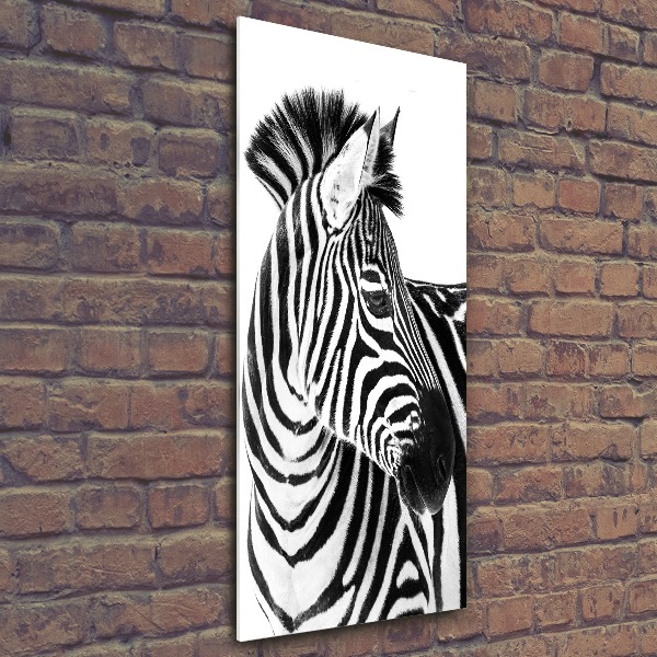 Vertikálny foto obraz akryl do obývačky Zebra na snehu