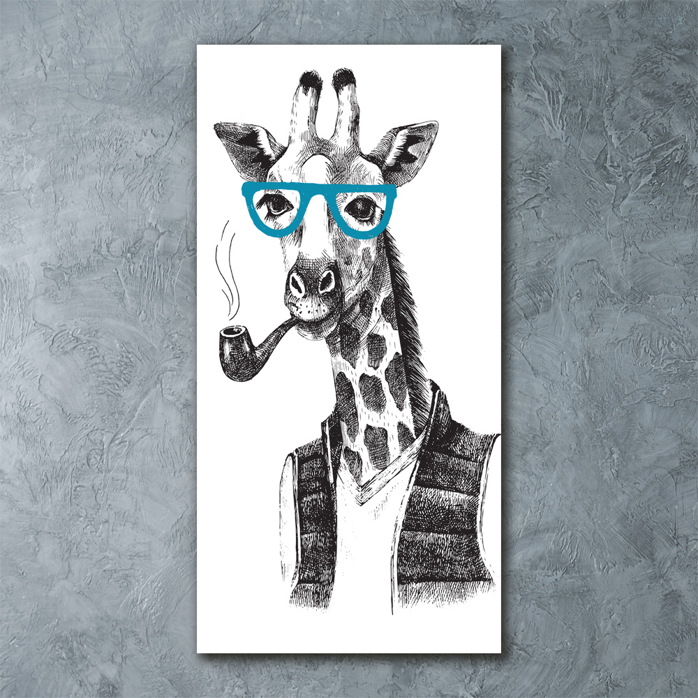 Vertikálny foto obraz akrylový Žirafa v okuliaroch