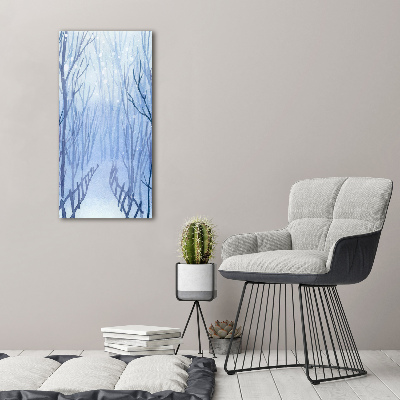 Vertikálny foto obraz akrylový na stenu Les zima