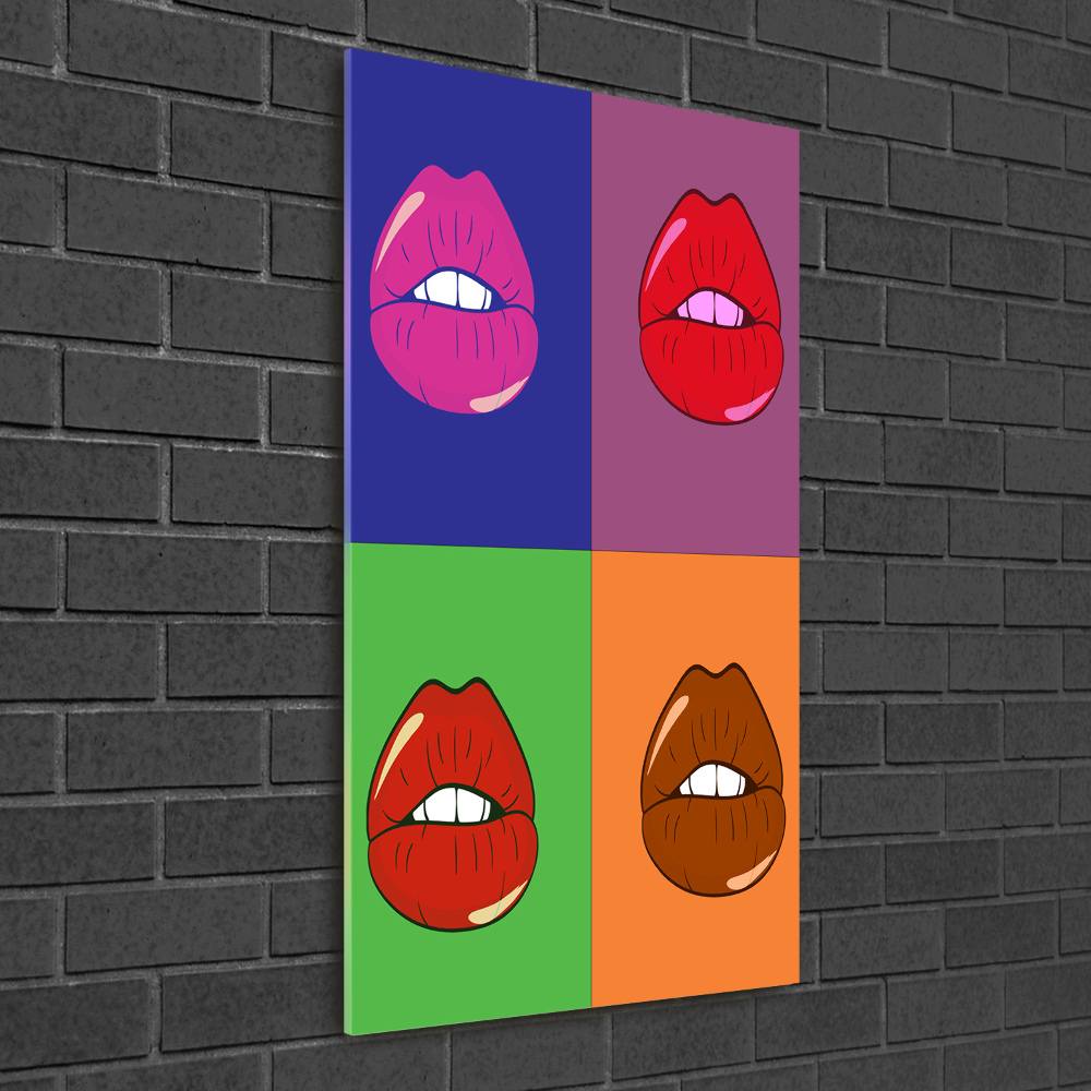 Vertikálny foto obraz akrylový do obývačky Farebná ústa