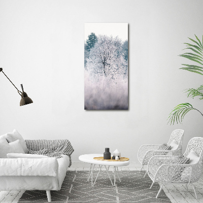 Vertikálny foto obraz akrylový na stenu Les zima