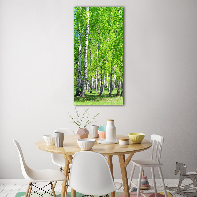 Vertikálny moderný akrylový fotoobraz Brezovy les