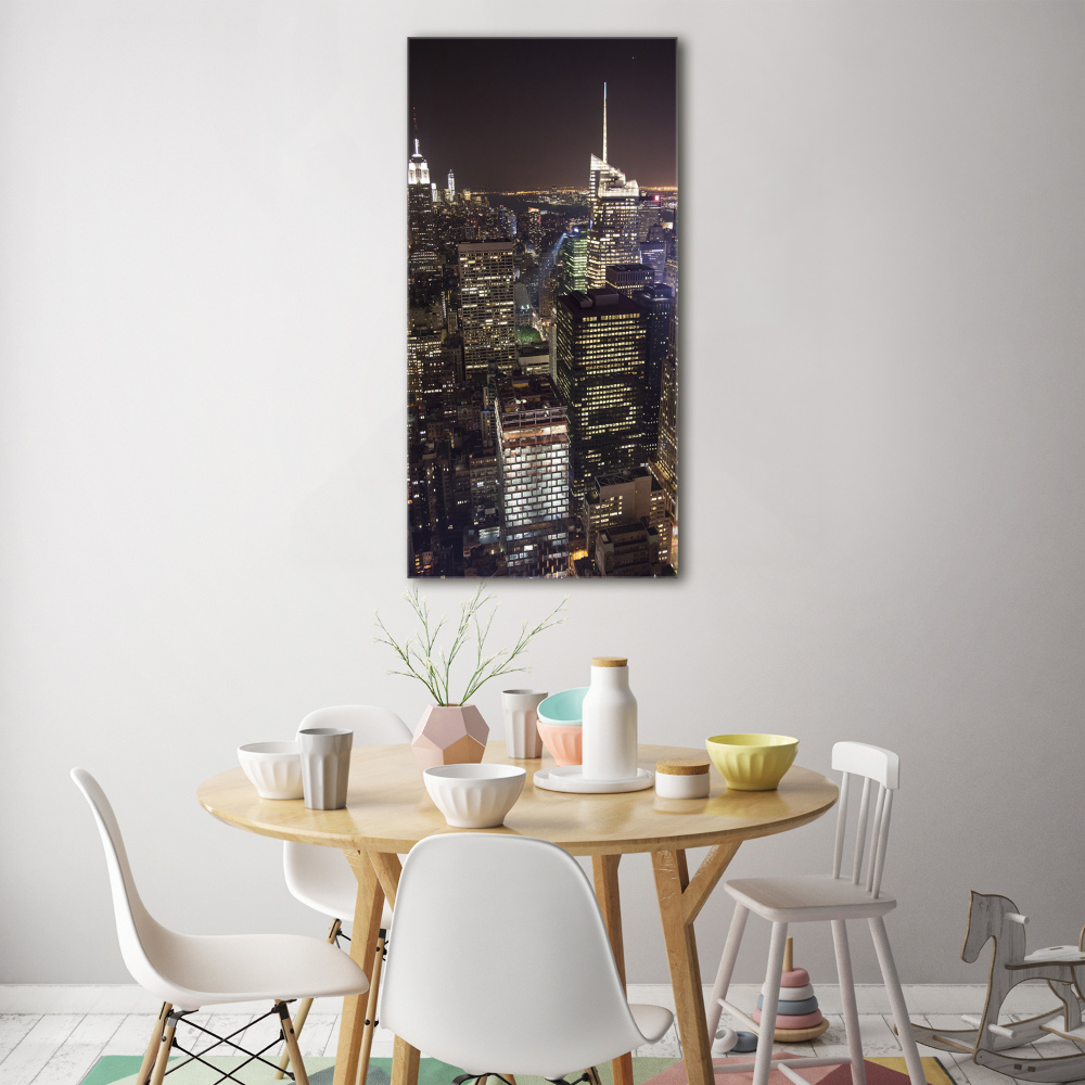 Vertikálny foto obraz akryl do obývačky New York noc