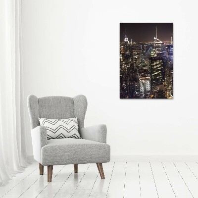 Vertikálny foto obraz akryl do obývačky New York noc