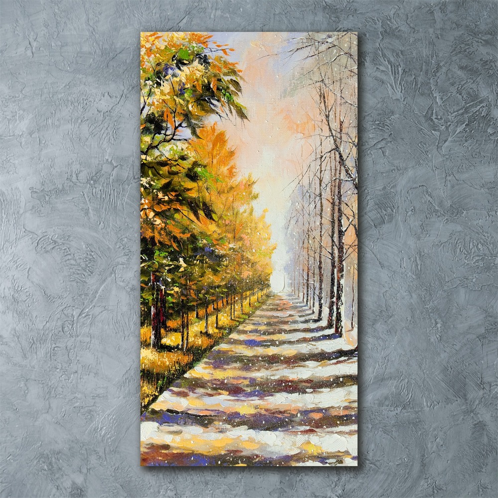 Vertikálny foto obraz akrylový do obývačky Zima a jeseň