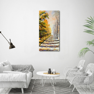 Vertikálny foto obraz akrylový do obývačky Zima a jeseň