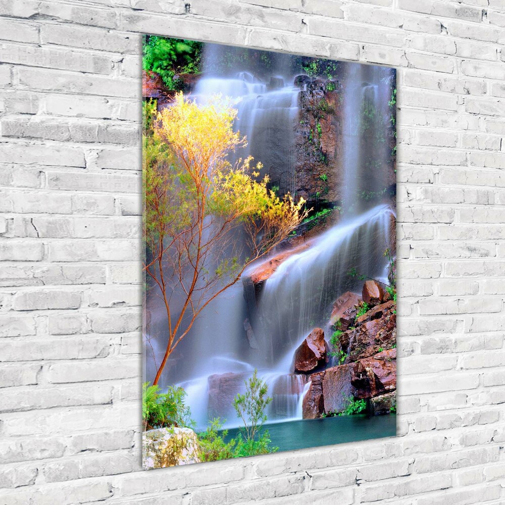 Vertikálny foto obraz akrylový na stenu Vodopád