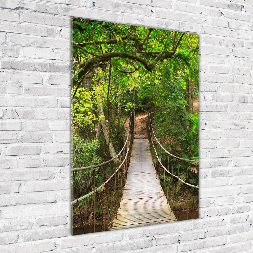 Vertikálny foto obraz akrylový Visiaci most v lese