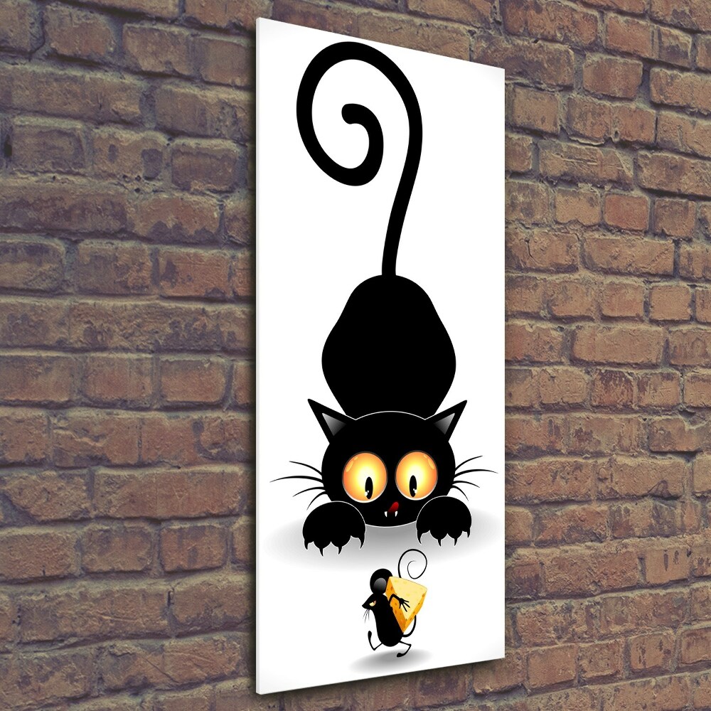 Vertikálny foto obraz akrylový na stenu Kocúr a myš