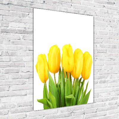 Vertikálny foto obraz akryl do obývačky Žlté tulipány