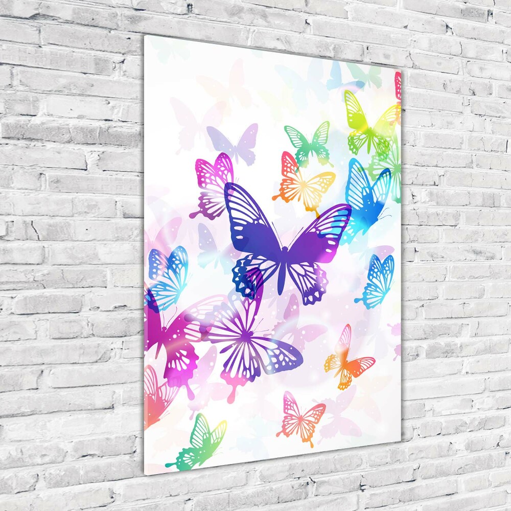Vertikálny foto obraz akrylové sklo Farební motýle