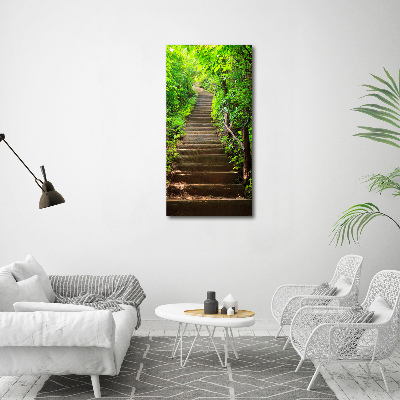 Vertikálny foto obraz akryl do obývačky Schody do lesa