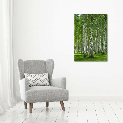 Vertikálny moderný akrylový fotoobraz Brezovy les