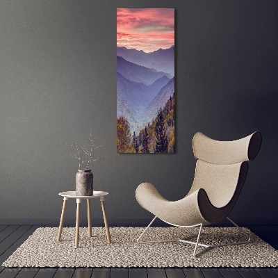 Vertikálny foto obraz akrylové sklo Hmla nad horama