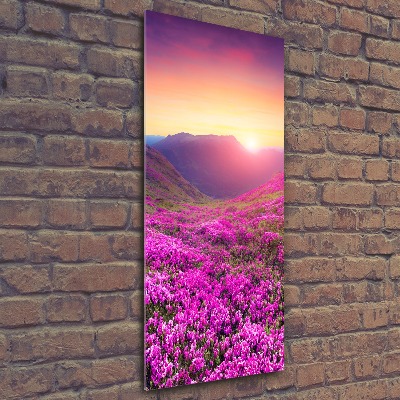 Vertikálny foto obraz akrylové sklo Hory rododendrom
