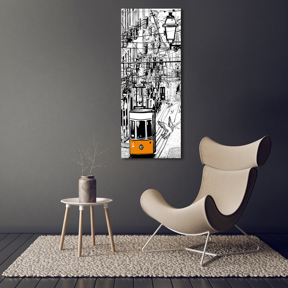 Vertikálny foto obraz akrylový Električka Lisabon