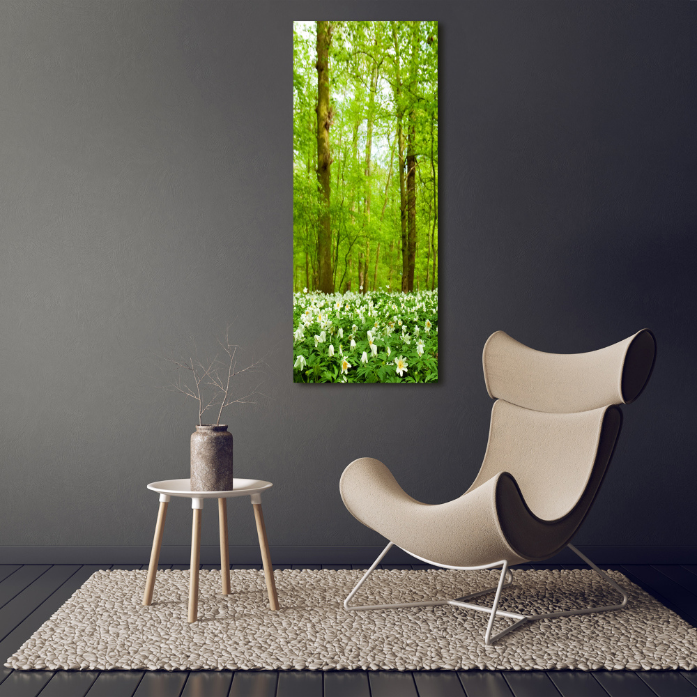 Vertikálny foto obraz akryl do obývačky Kvety v lese