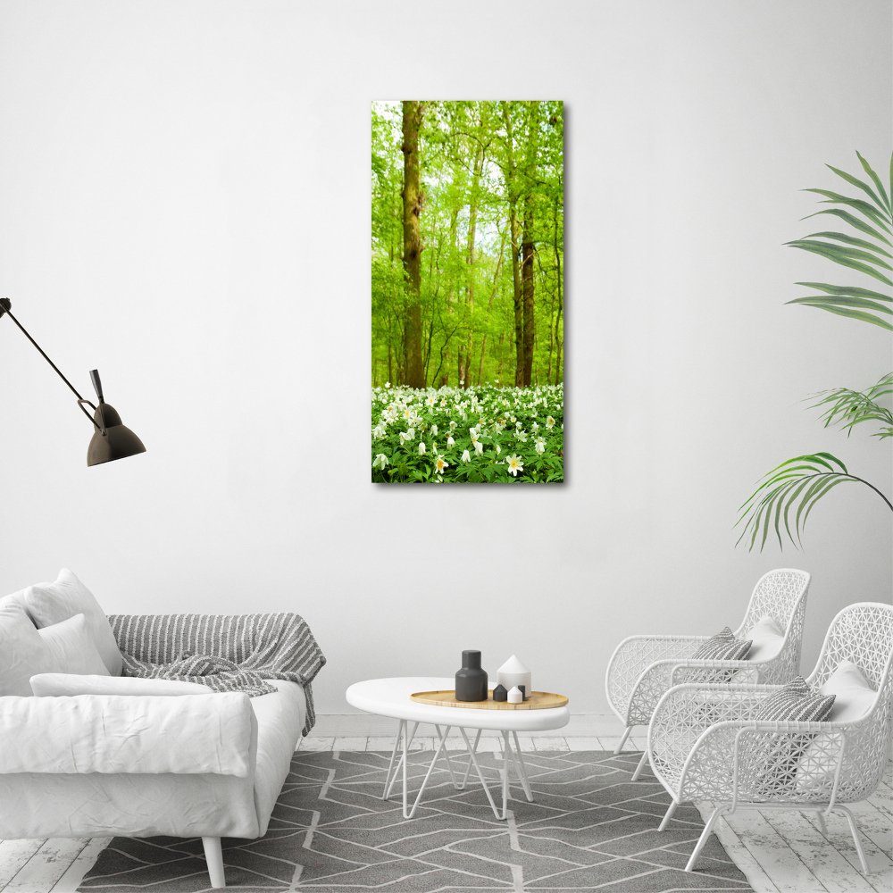 Vertikálny foto obraz akryl do obývačky Kvety v lese