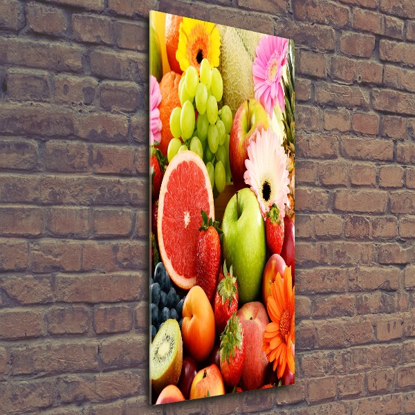 Vertikálny foto obraz akryl do obývačky Ovocie a kvety